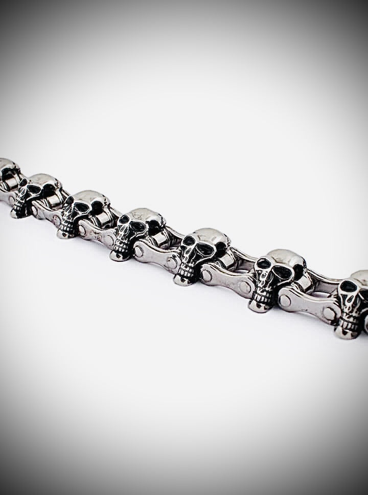 7 Skull Motorcycle Chain Bracelet