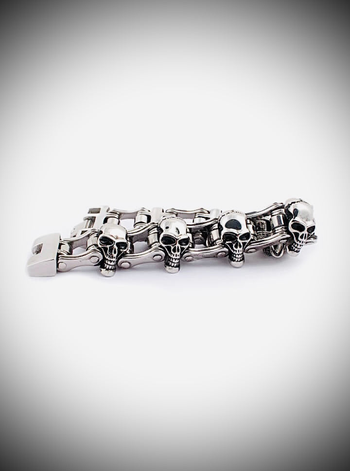 7 Skull Motorcycle Chain Bracelet