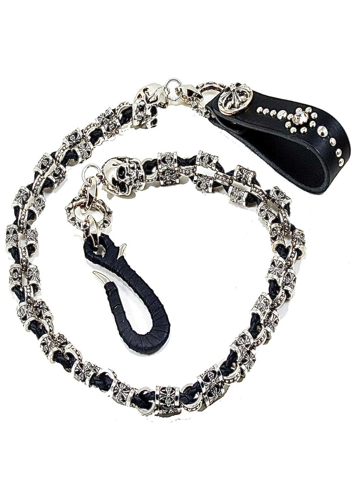 HANDMADE Melted Skull Wallet Chain - Wicked Steel
