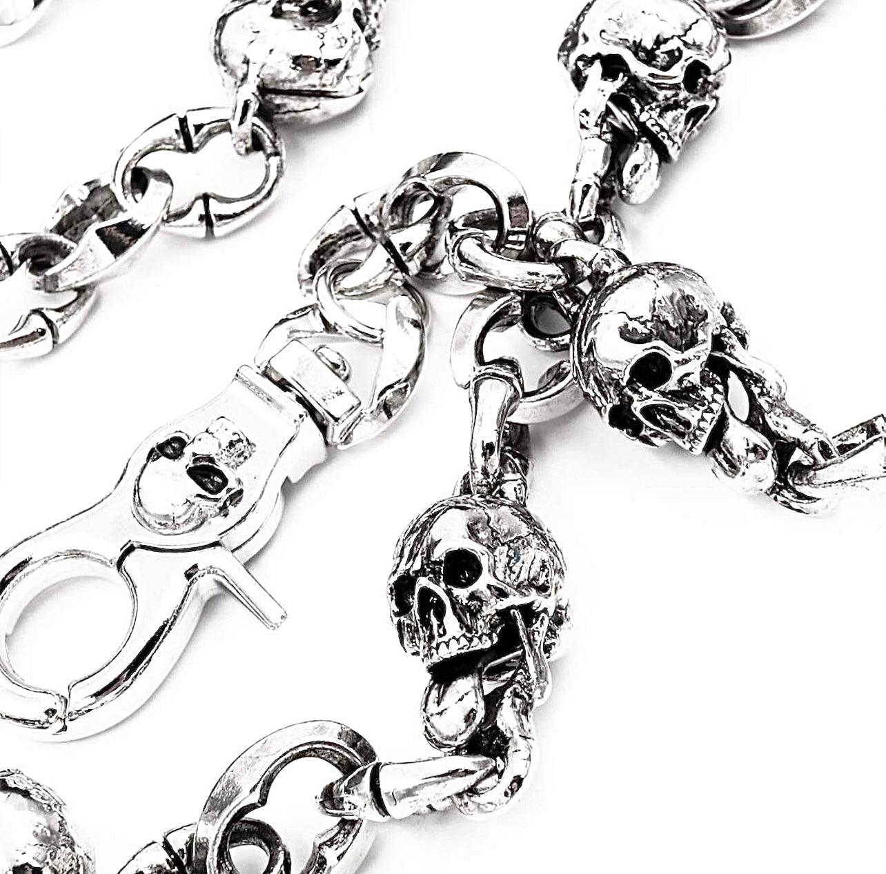 HANDMADE Tongue Skull Wallet Chain - Wicked Steel